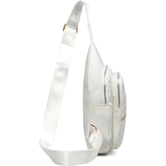 New White Small Sling Backpack Chest Daypack Crossbody Bag for Women and Men main image 4